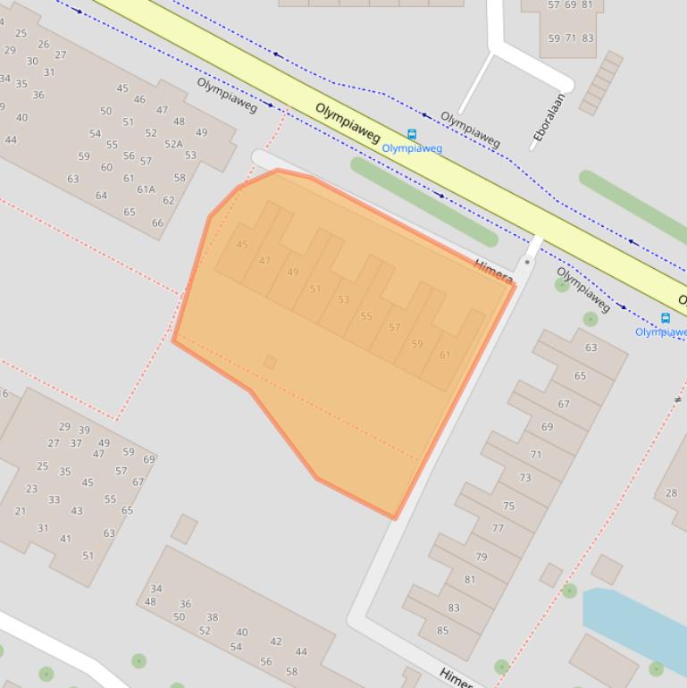 Kaart van postcodegebied 2182RC.