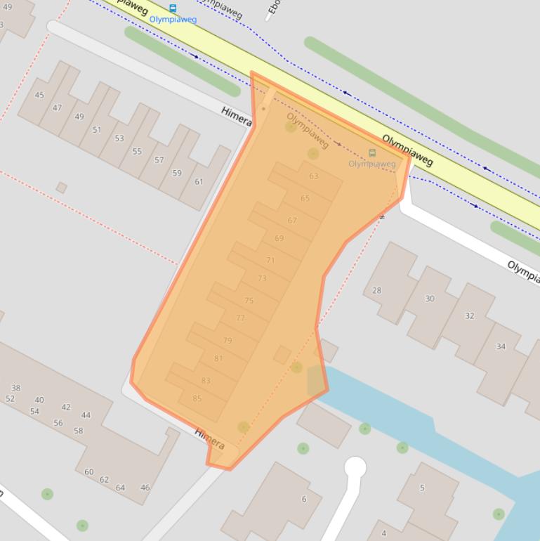 Kaart van postcodegebied 2182RD.