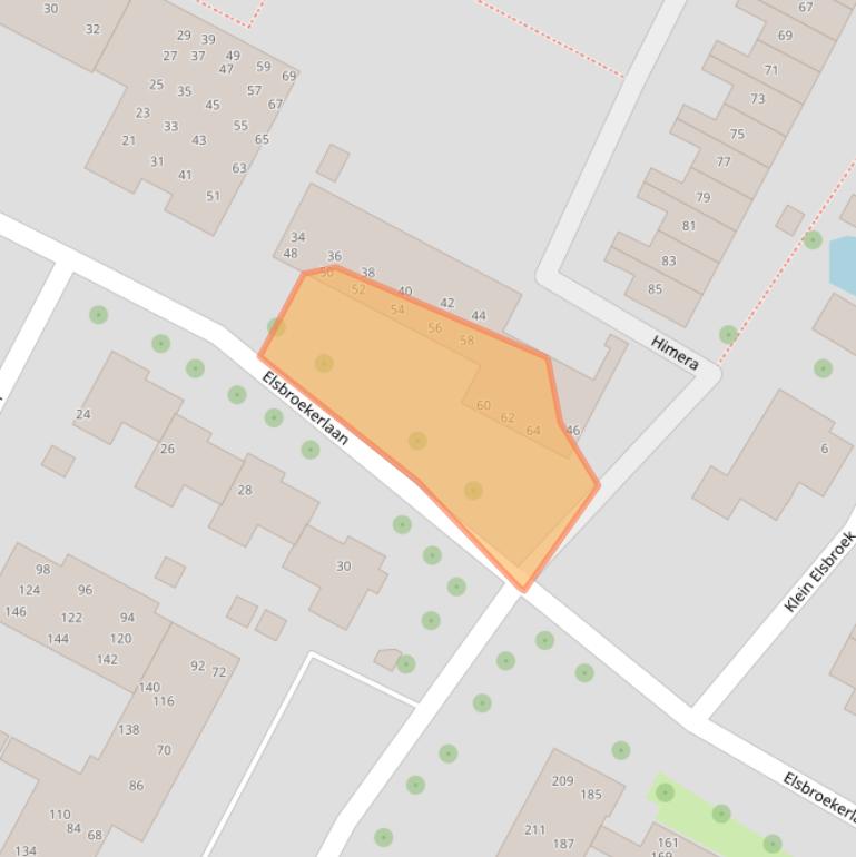 Kaart van postcodegebied 2182RG.