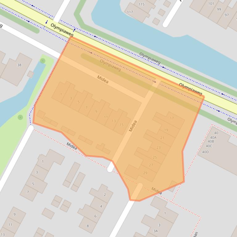 Kaart van postcodegebied 2182RH.