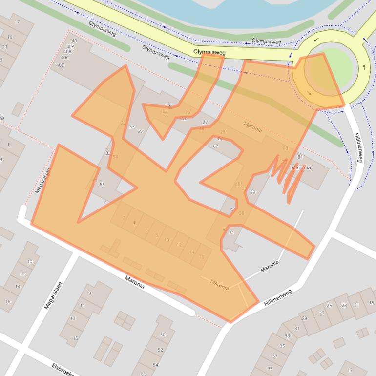 Kaart van postcodegebied 2182RL.