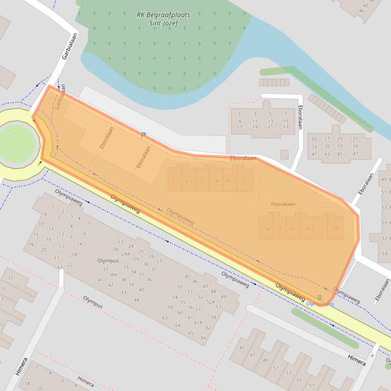 Kaart van postcodegebied 2182RR.