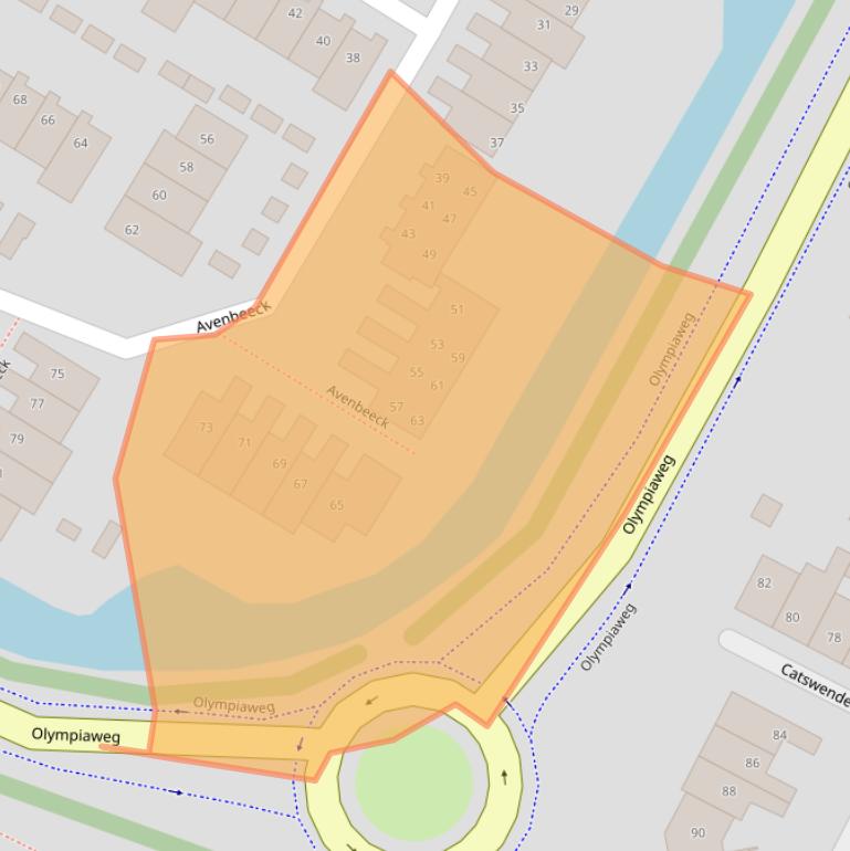 Kaart van postcodegebied 2182RT.