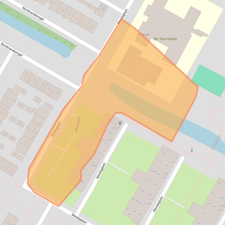 Kaart van postcodegebied 2182SB.
