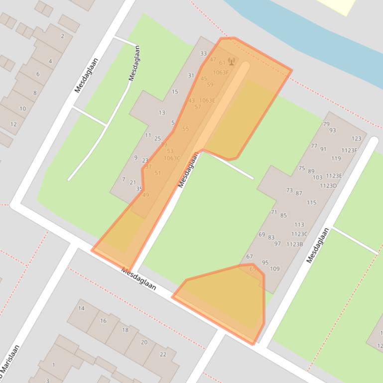 Kaart van postcodegebied 2182SC.