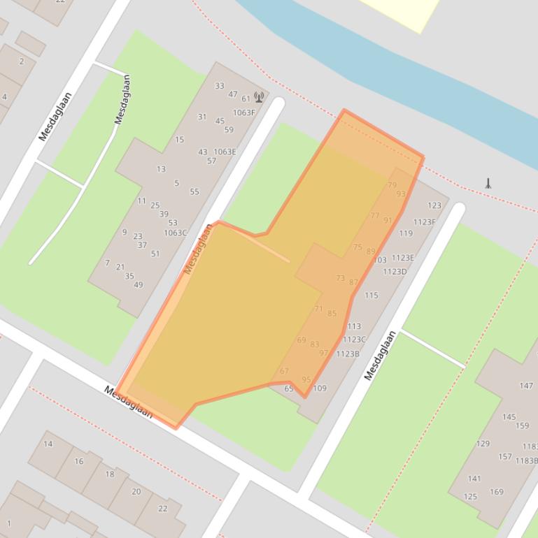 Kaart van postcodegebied 2182SE.