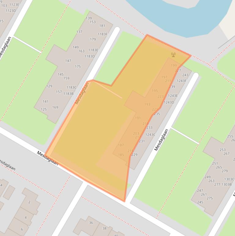 Kaart van postcodegebied 2182SK.