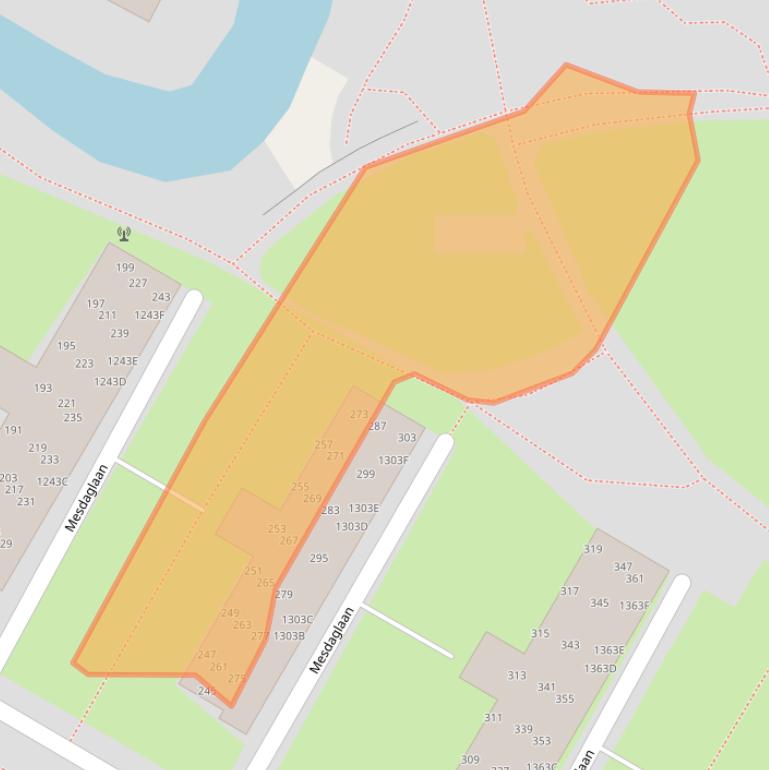 Kaart van postcodegebied 2182SM.