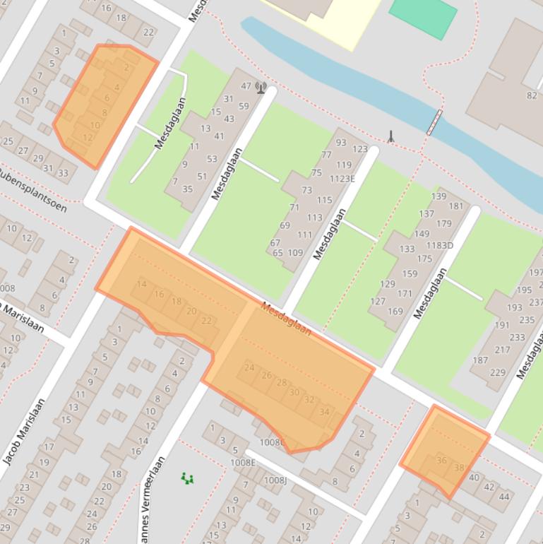 Kaart van postcodegebied 2182SW.