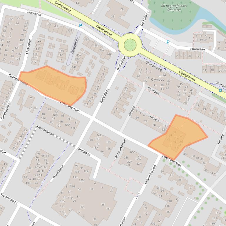 Kaart van postcodegebied 2182TA.
