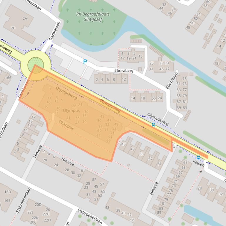 Kaart van postcodegebied 2182TG.