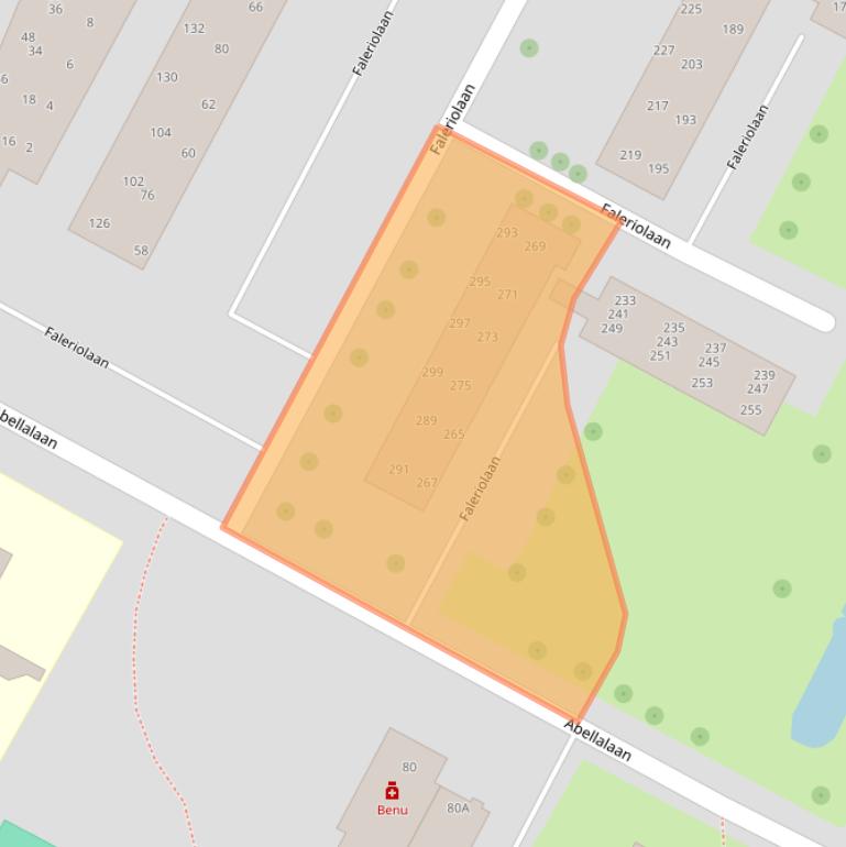 Kaart van postcodegebied 2182TN.