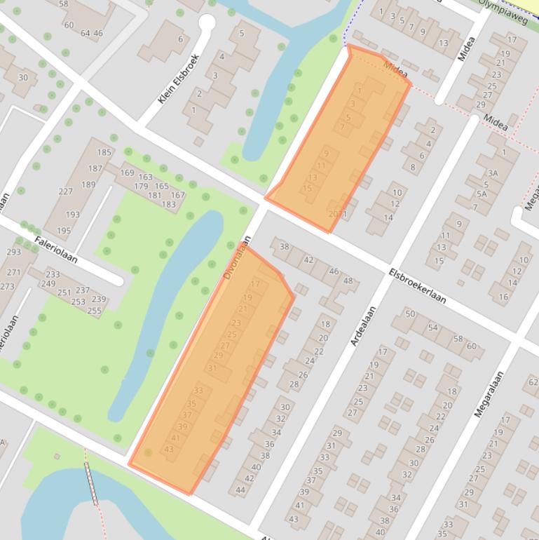 Kaart van postcodegebied 2182TR.