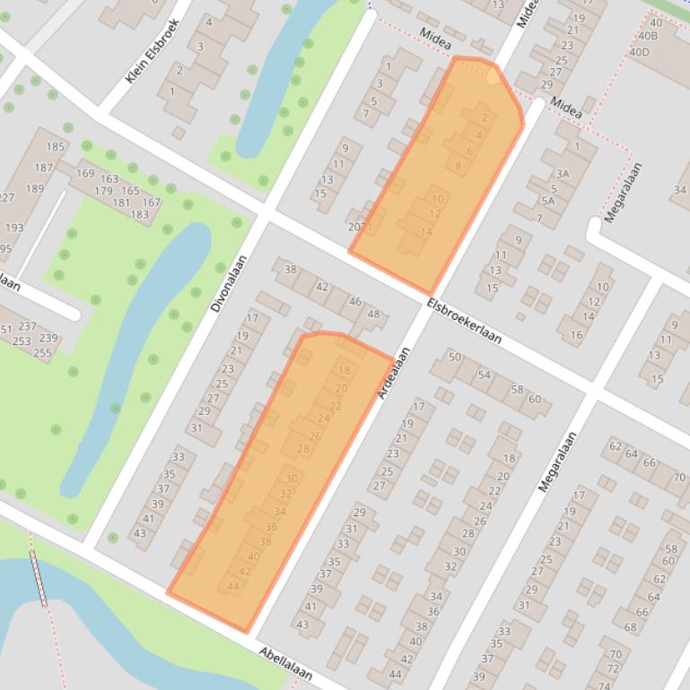 Kaart van postcodegebied 2182TT.