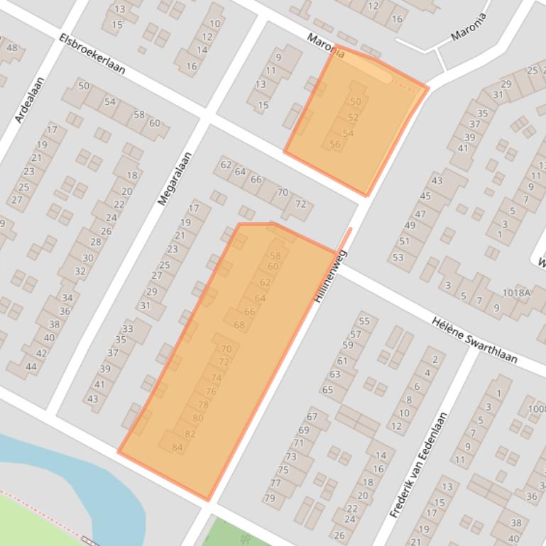 Kaart van postcodegebied 2182VD.