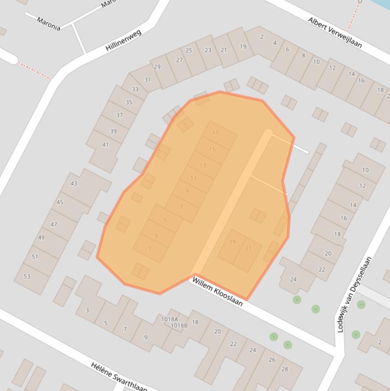 Kaart van postcodegebied 2182VL.