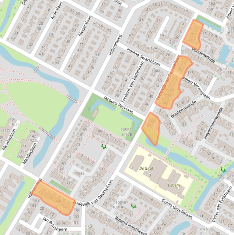 Kaart van postcodegebied 2182VN.