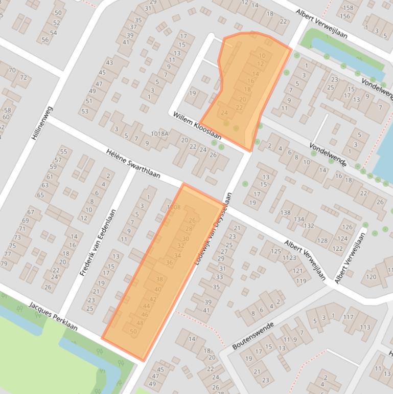 Kaart van postcodegebied 2182VP.
