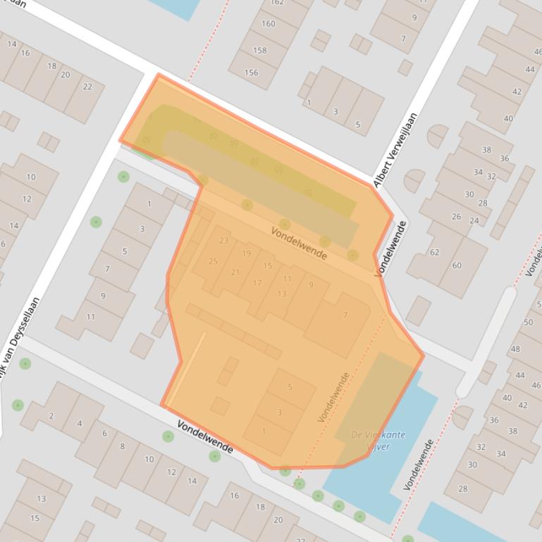 Kaart van postcodegebied 2182VT.