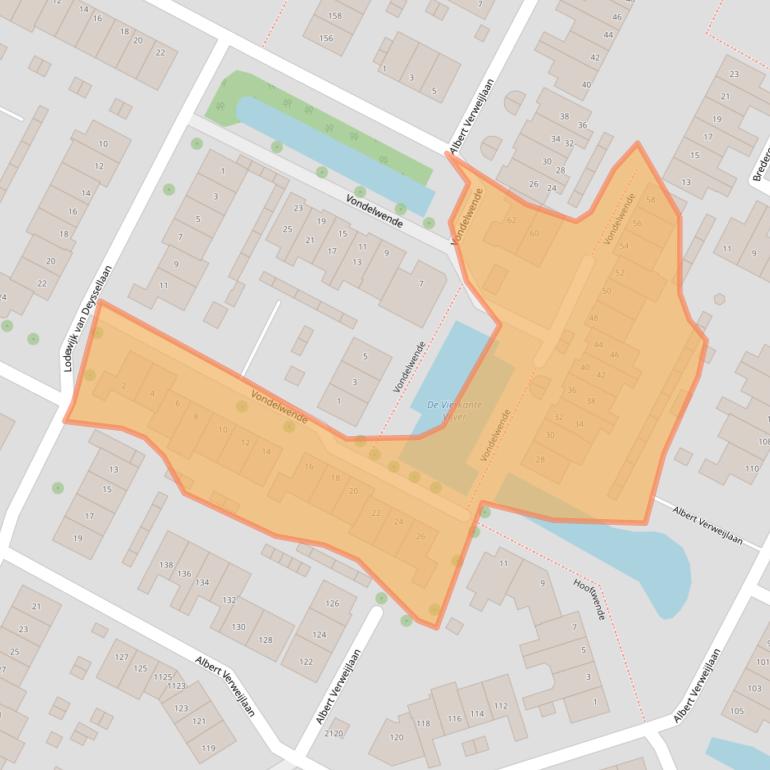 Kaart van postcodegebied 2182VV.