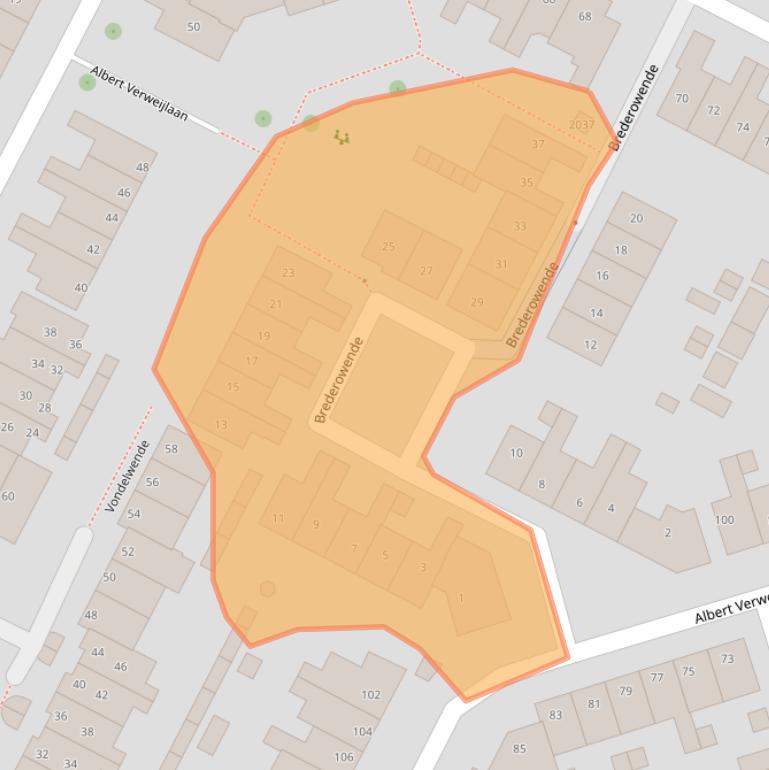 Kaart van postcodegebied 2182VW.
