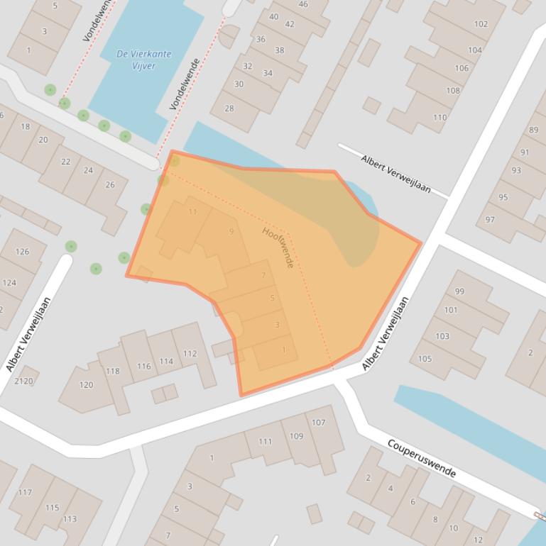 Kaart van postcodegebied 2182VZ.