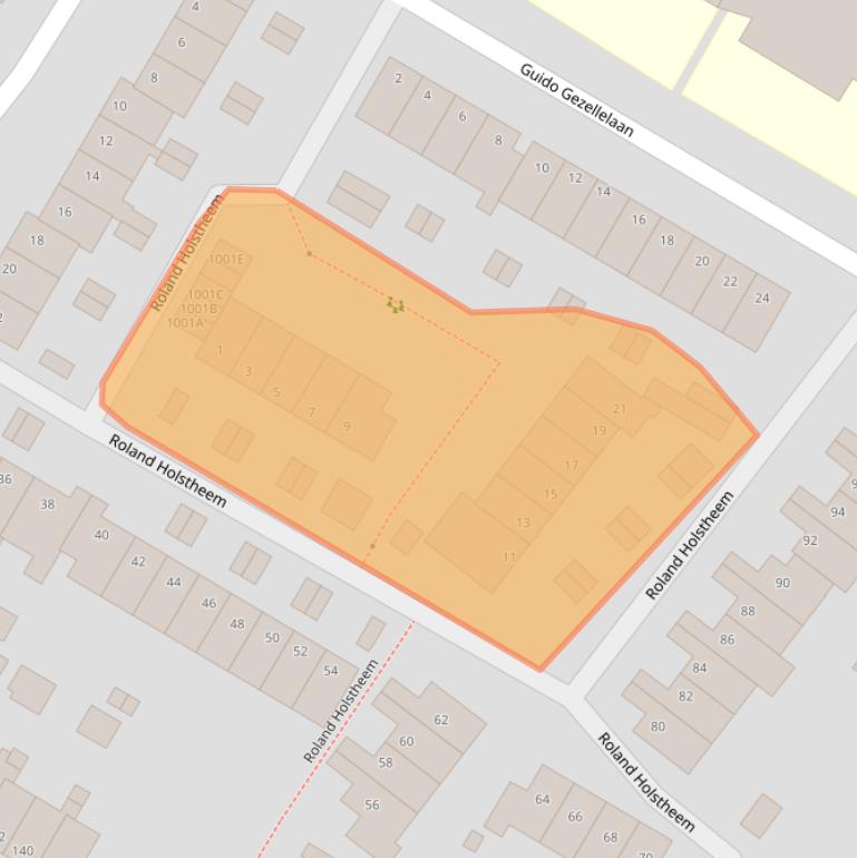 Kaart van postcodegebied 2182WE.