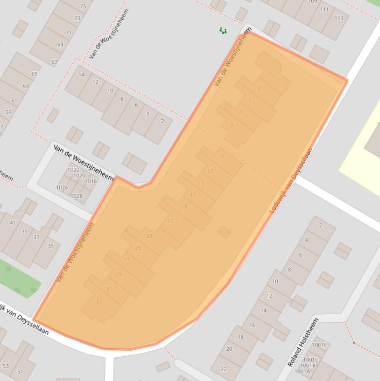 Kaart van postcodegebied 2182WK.