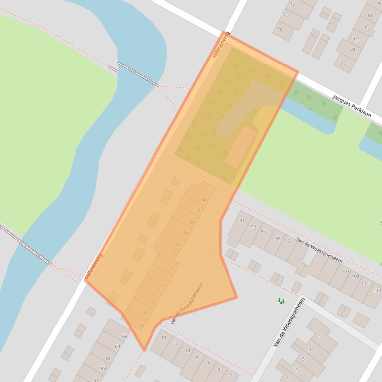 Kaart van postcodegebied 2182WN.