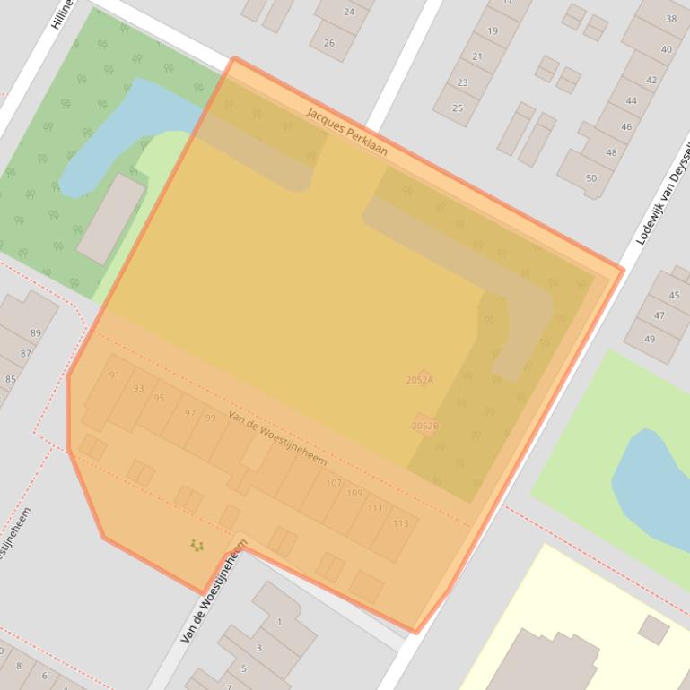 Kaart van postcodegebied 2182WP.