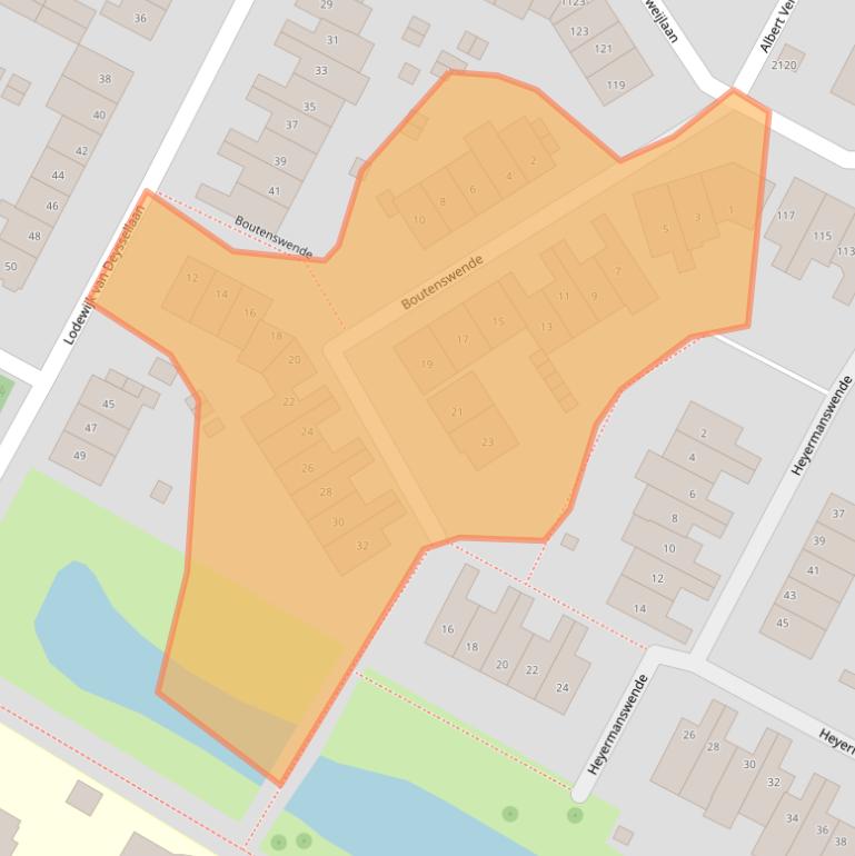 Kaart van postcodegebied 2182WS.