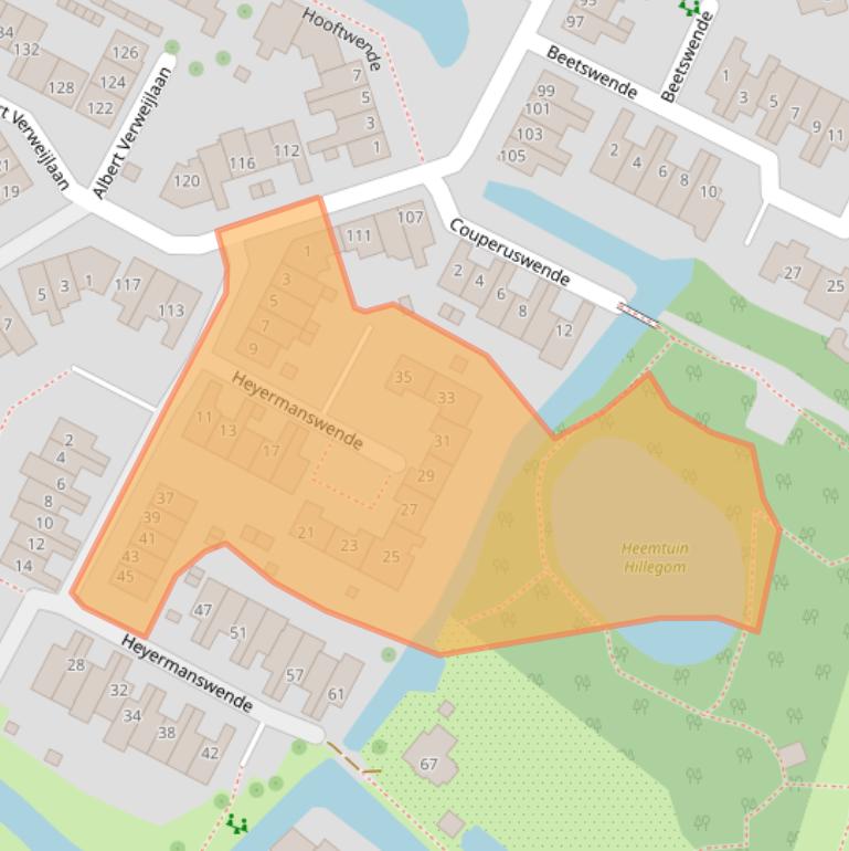 Kaart van postcodegebied 2182WT.