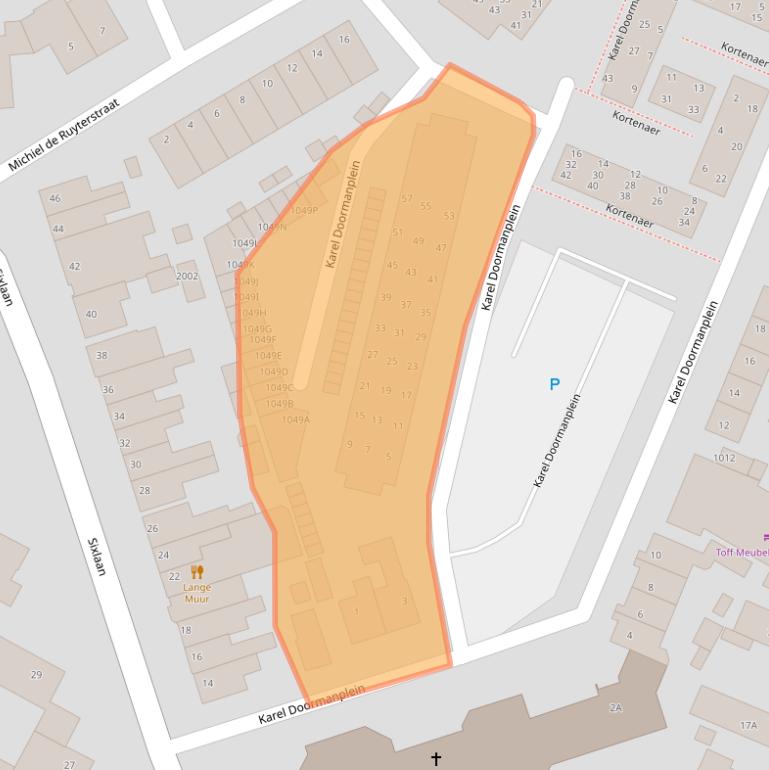 Kaart van postcodegebied 2182XA.