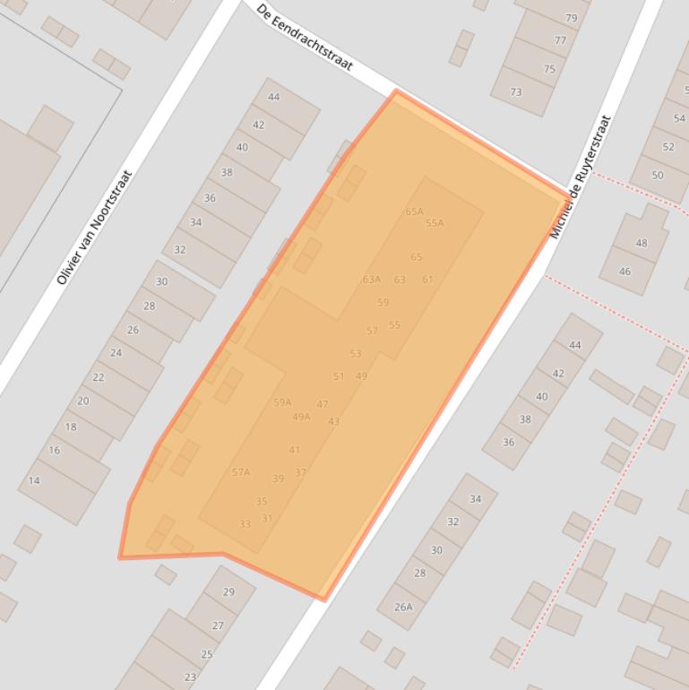 Kaart van postcodegebied 2182XL.