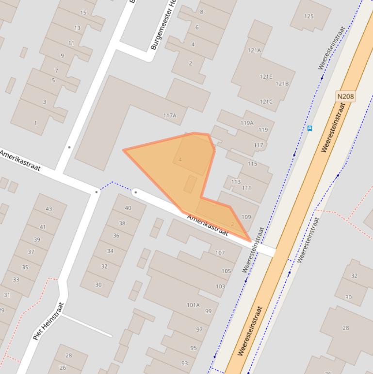 Kaart van postcodegebied 2182XR.