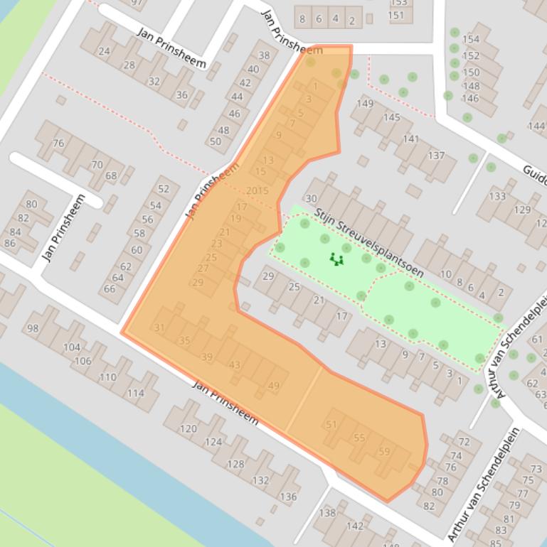 Kaart van postcodegebied 2182ZA.