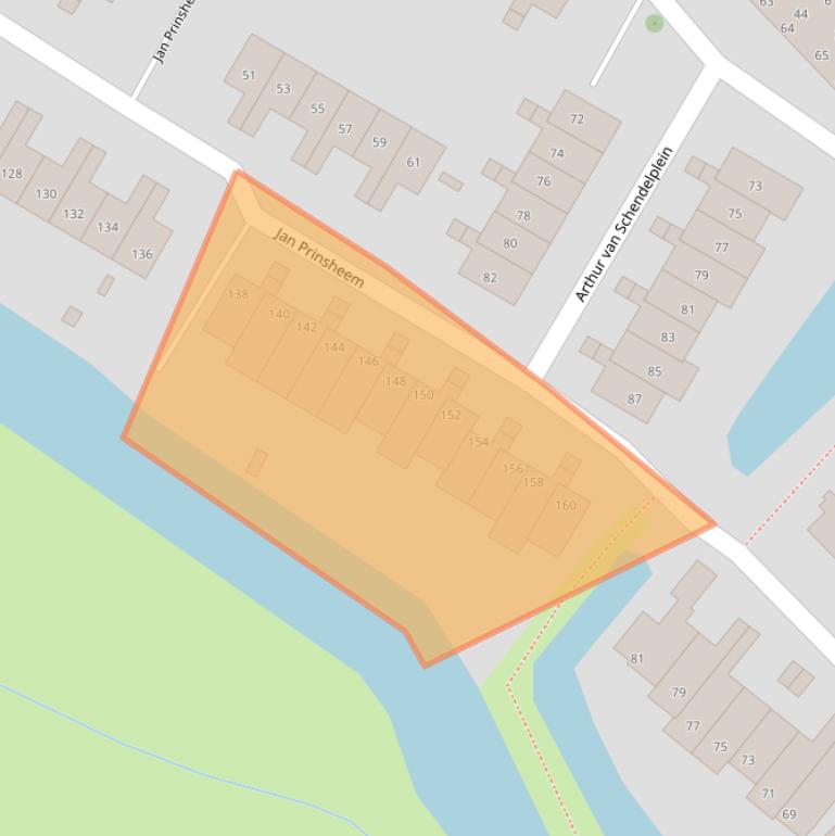 Kaart van postcodegebied 2182ZE.