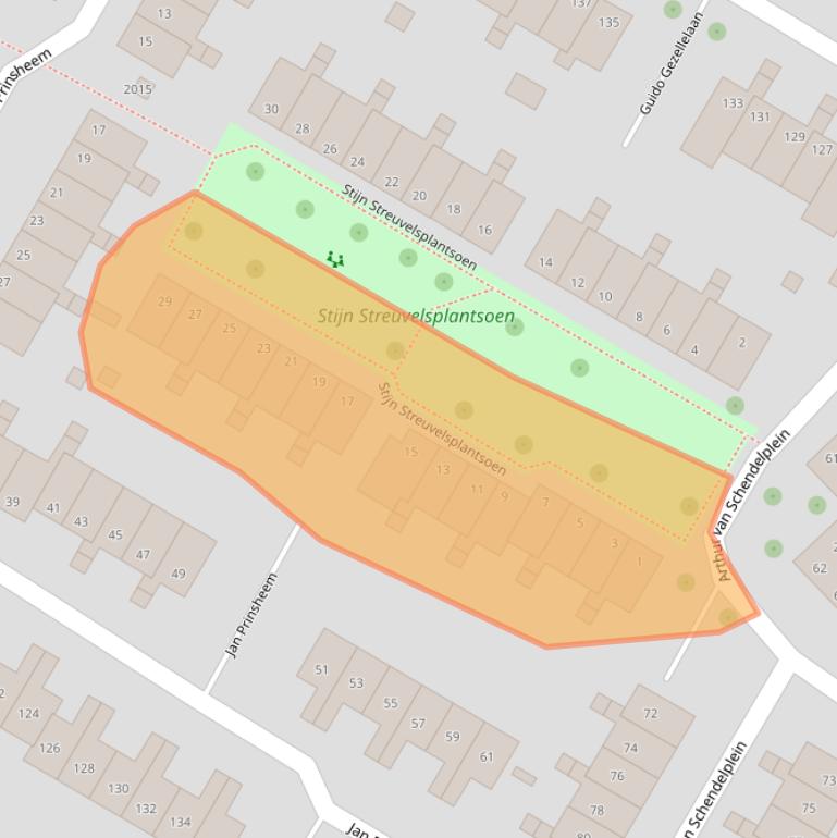 Kaart van postcodegebied 2182ZG.