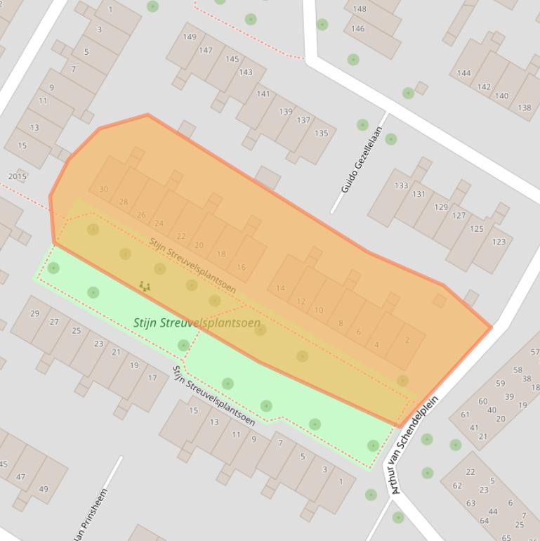Kaart van postcodegebied 2182ZH.