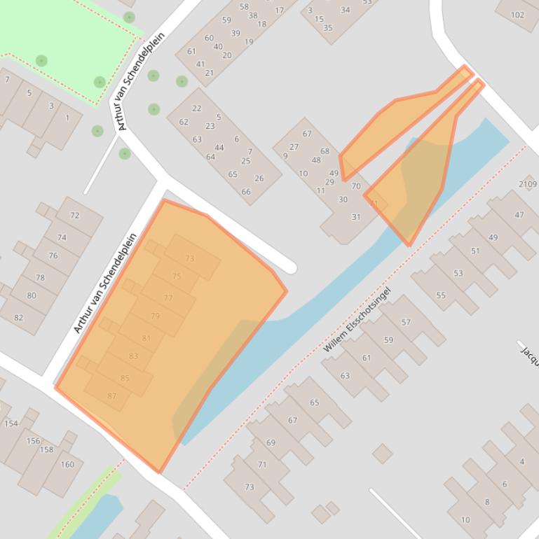 Kaart van postcodegebied 2182ZK.