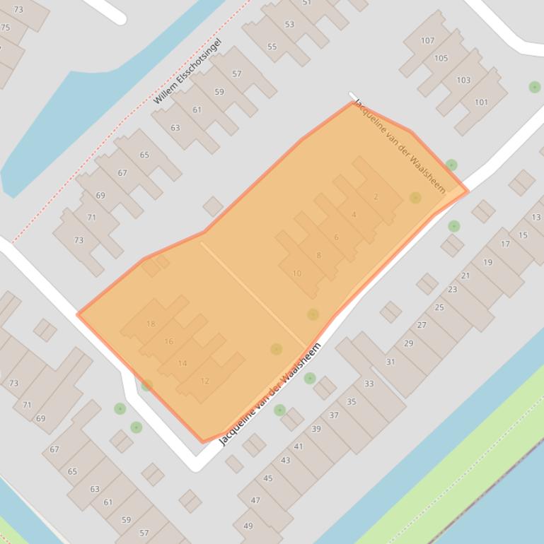 Kaart van postcodegebied 2182ZR.