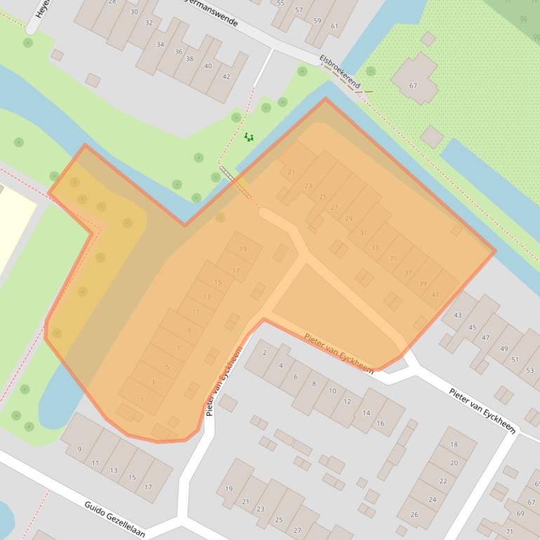 Kaart van postcodegebied 2182ZT.