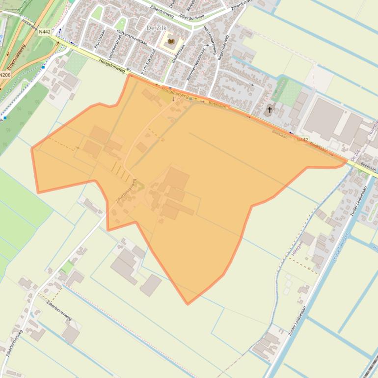 Kaart van postcodegebied 2191AE.