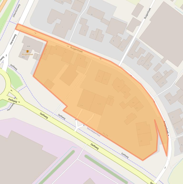 Kaart van postcodegebied 2191AH.