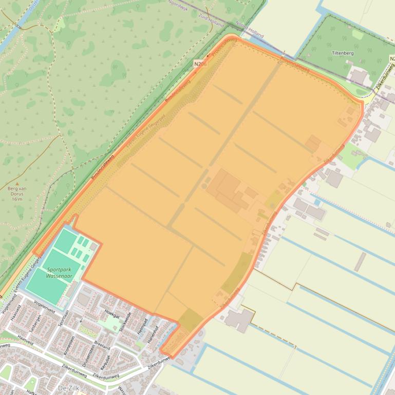 Kaart van postcodegebied 2191AL.