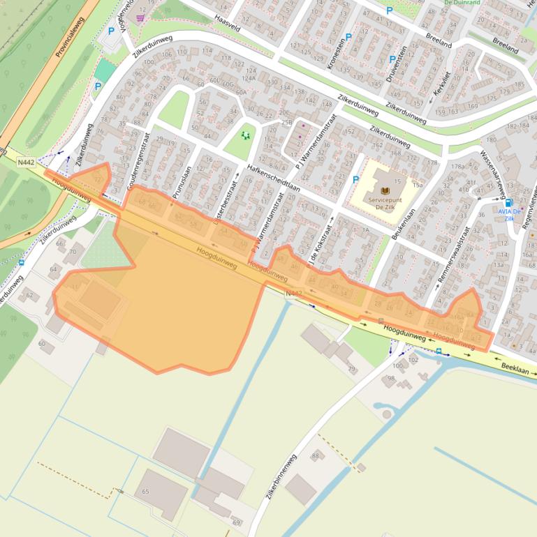 Kaart van postcodegebied 2191BA.