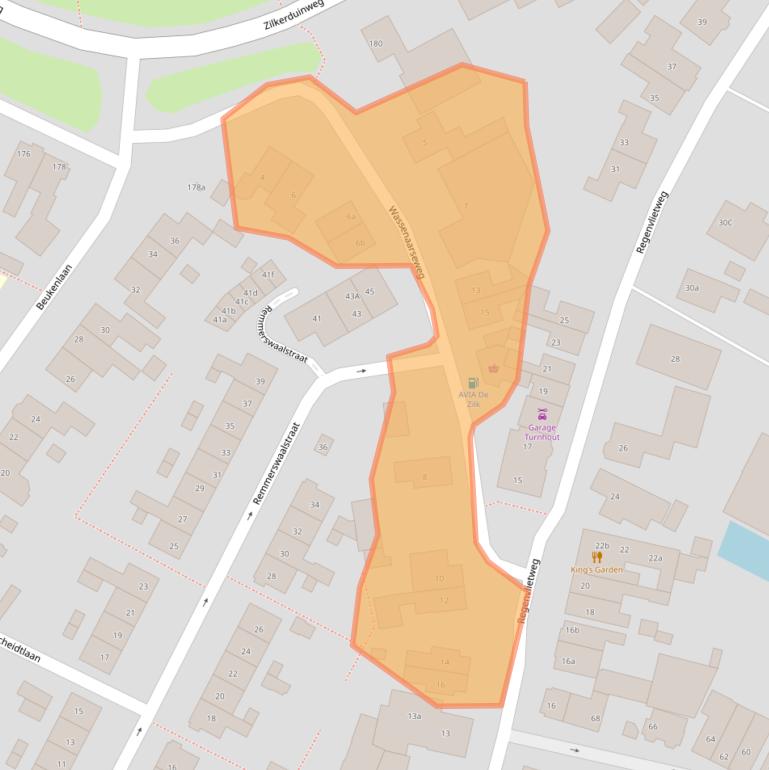 Kaart van postcodegebied 2191BH.