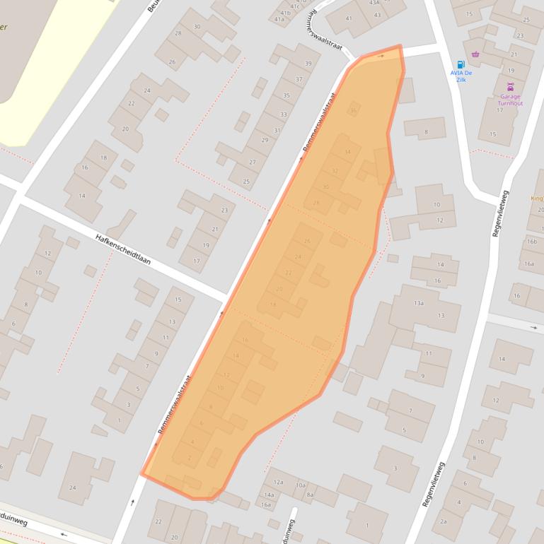 Kaart van postcodegebied 2191BK.