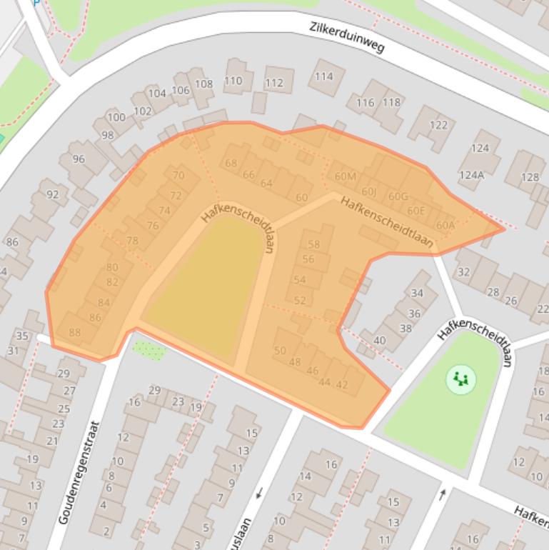 Kaart van postcodegebied 2191BR.