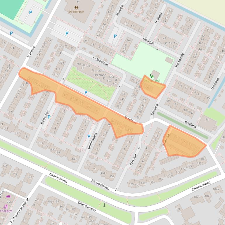 Kaart van postcodegebied 2191XA.